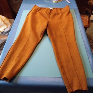 Old Navy Stevie 2X Dark Tan Elastic Waist Sueded Pants Kitsch Chic
